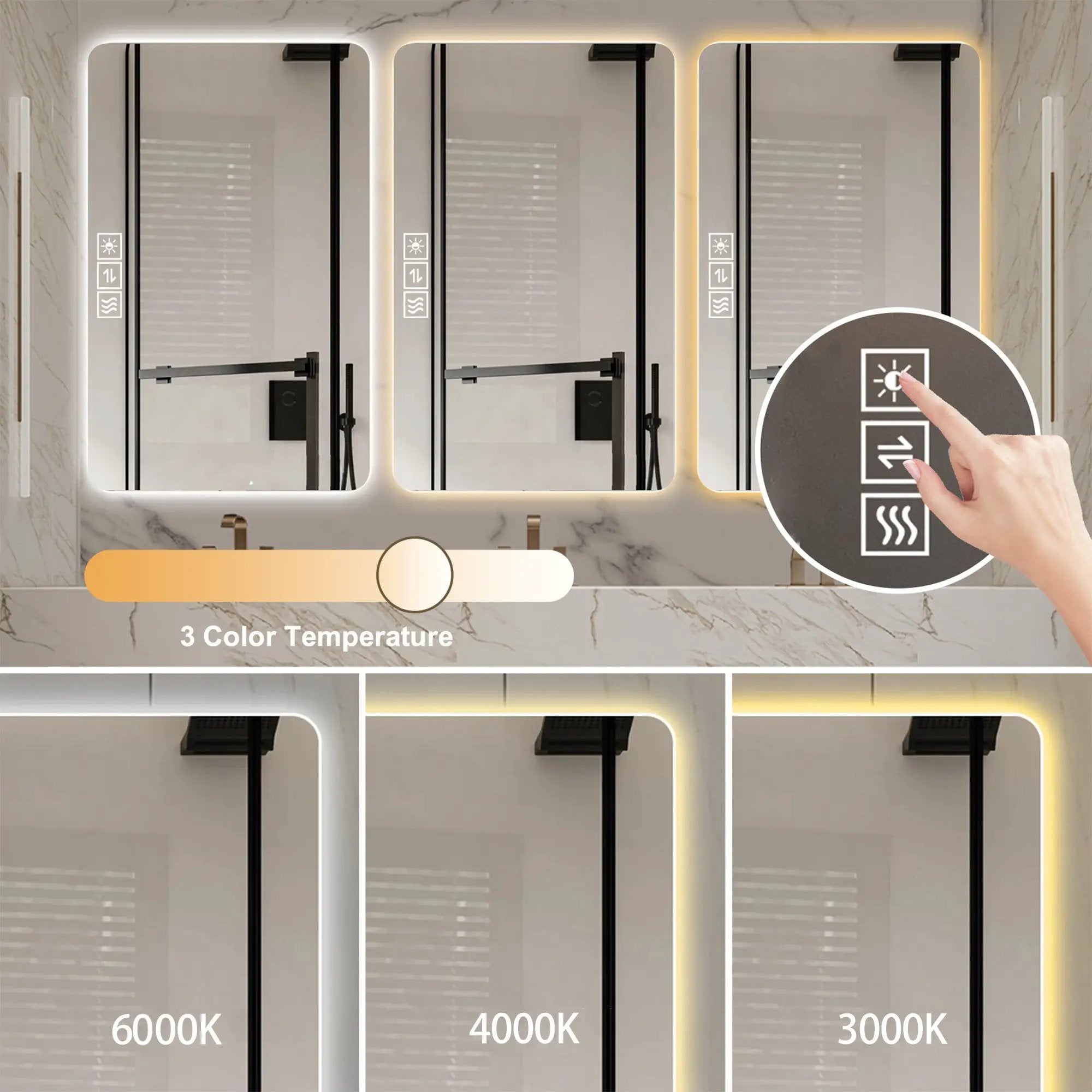 LED Backlit Bathroom Mirror with Anti-Fog Functionality by HouseOfZazla