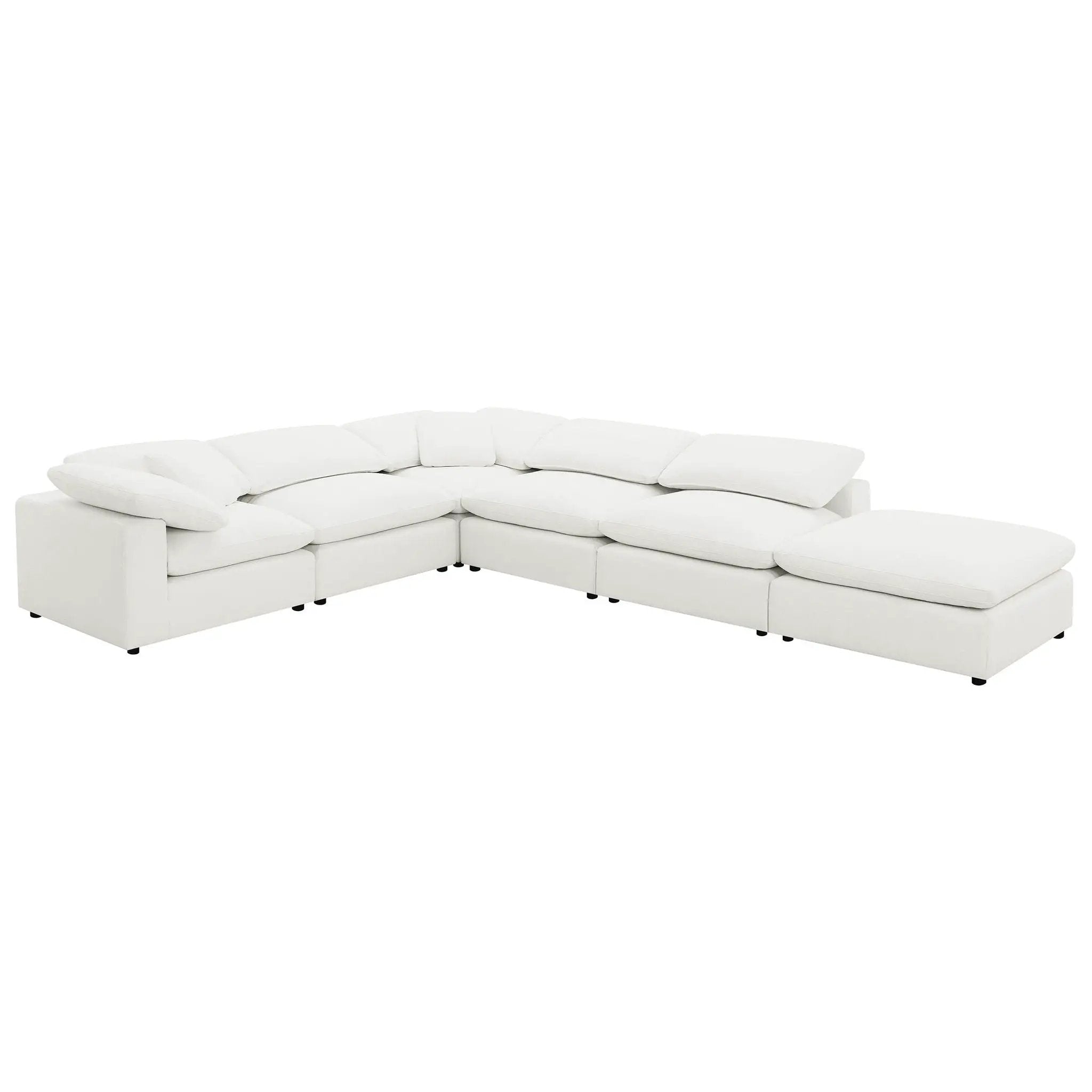 Raleigh 6-piece Boucle Upholstered Modular Sectional Ivory by Unique Piece Furniture