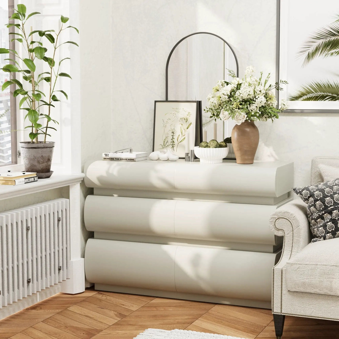 Minimalist Modern 6 Drawer Dresser, Handle Free Design With Wide Storage by Unique Piece Furniture