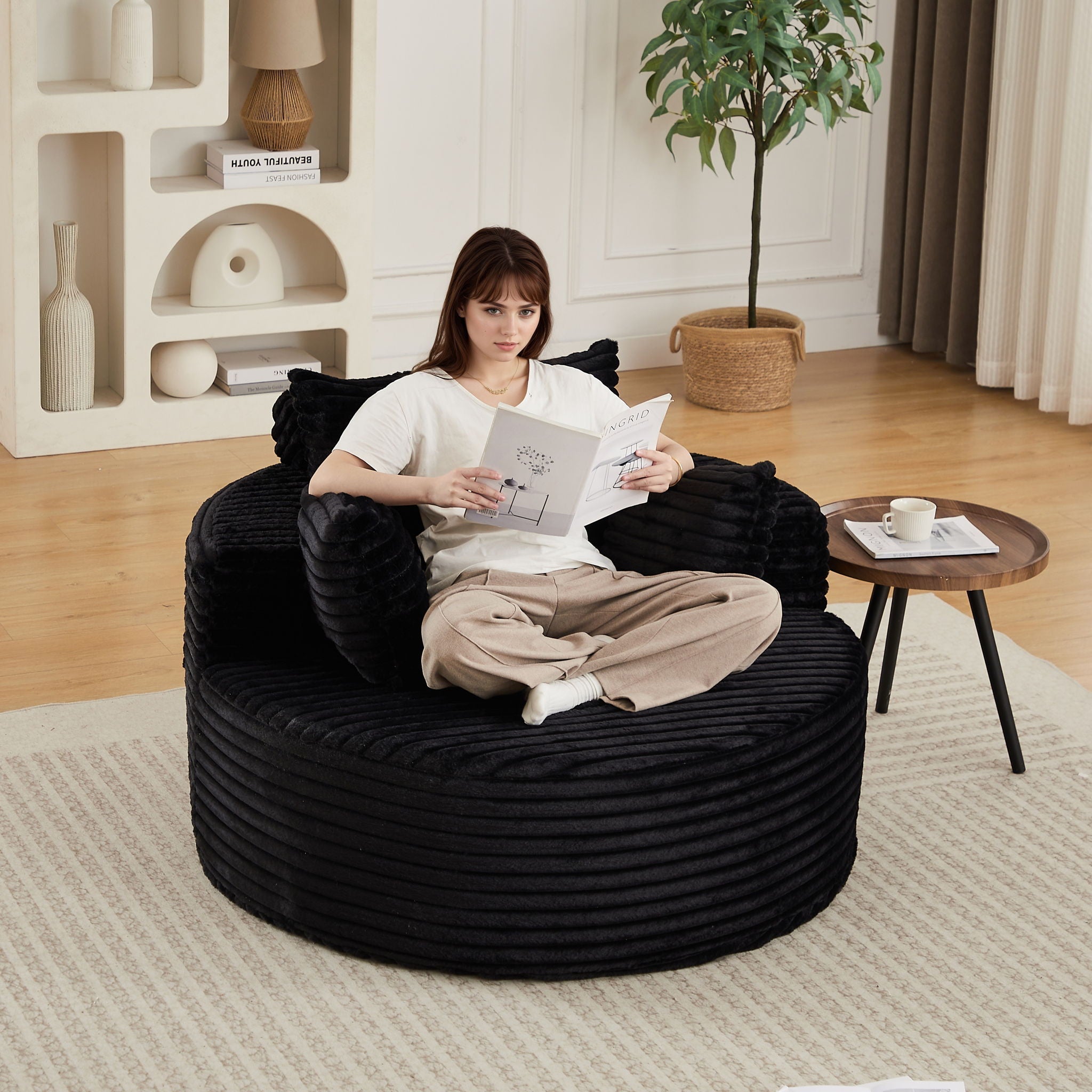 Modern Single Sofa With Backrest Pillow For Living Room by HouseOfZazla