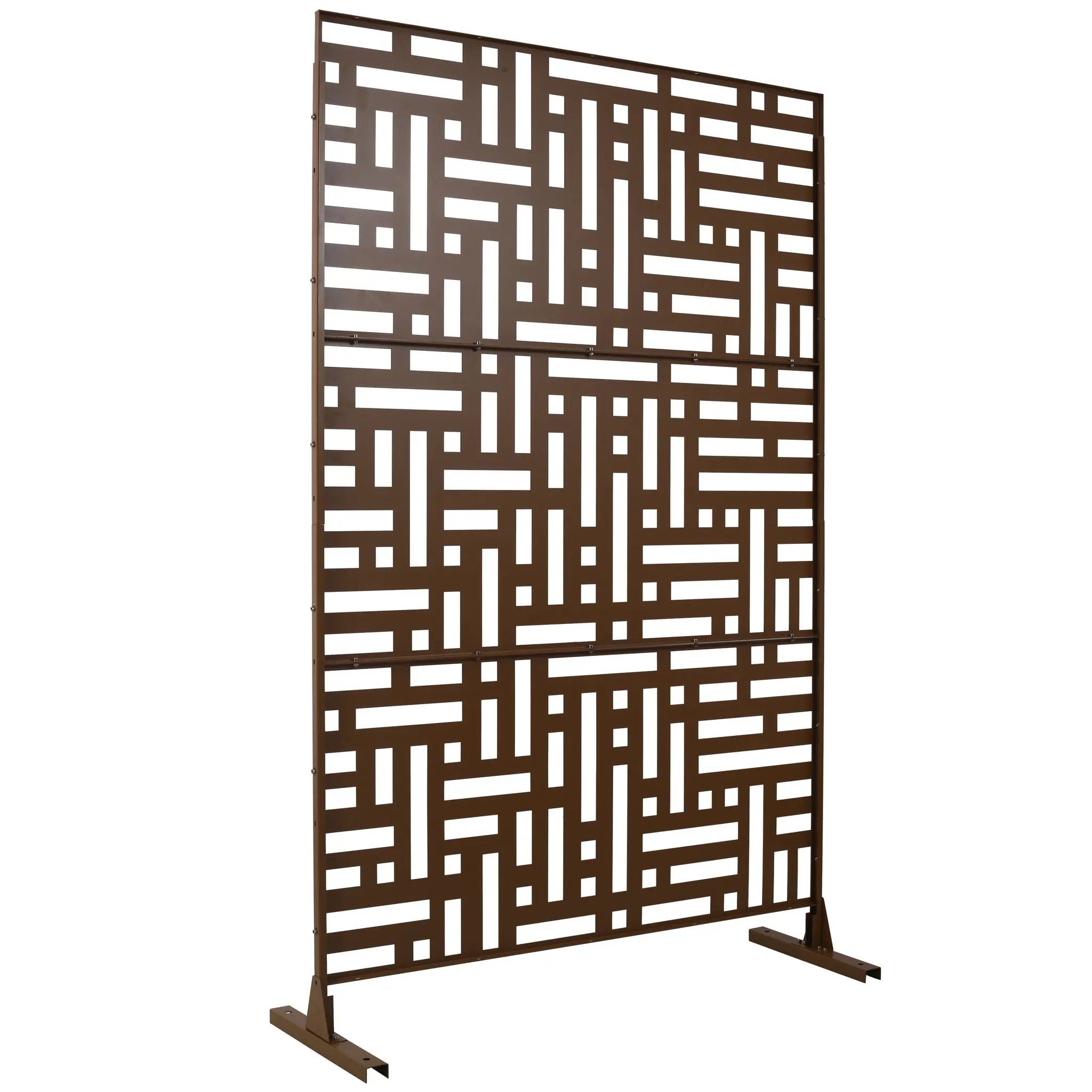 Decorative Freestanding Metal Privacy Screen For Indoor & Outdoor Use by Unique Piece Furniture