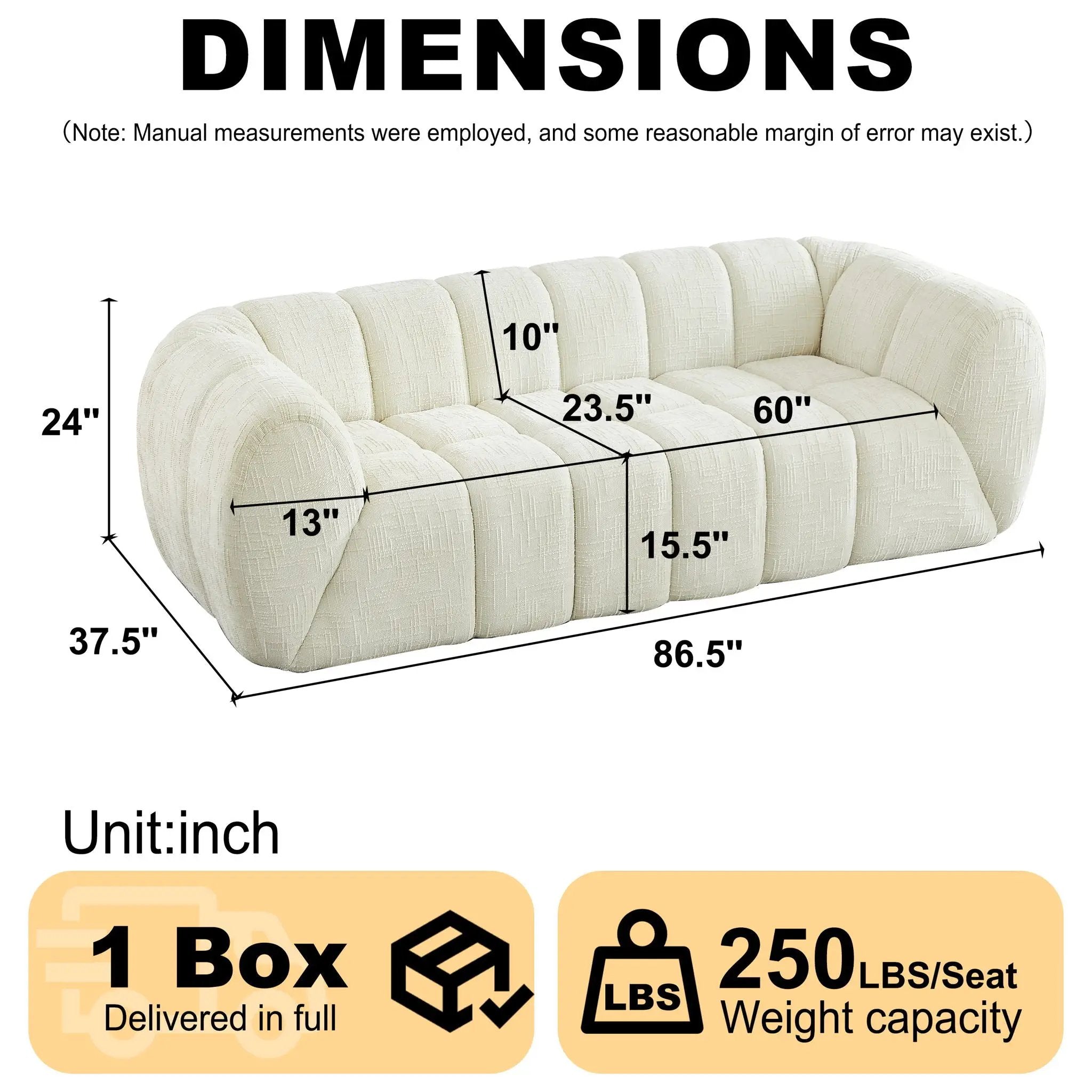 Modern Sofa With Piano Key Backrest by HouseOfZazla