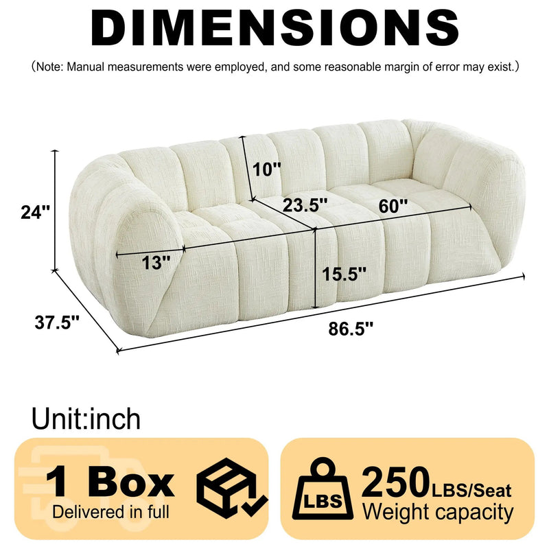 Modern Sofa With Piano Key Backrest by HouseOfZazla