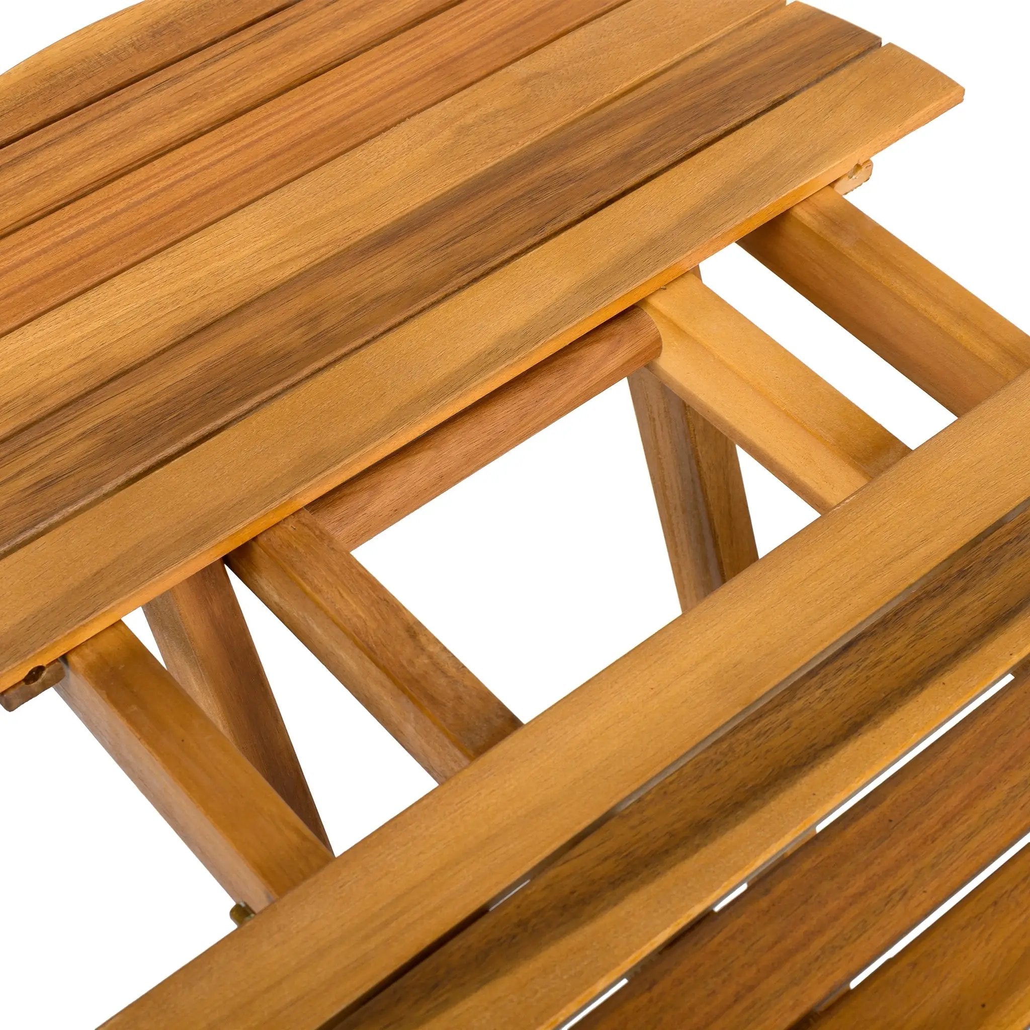 Patio Conversation Set with Foldable Acacia Wood Table and Cushioned Armchairs by HouseOfZazla
