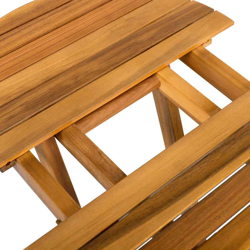 Patio Conversation Set with Foldable Acacia Wood Table and Cushioned Armchairs by HouseOfZazla