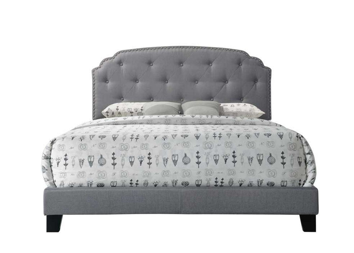 Queen Upholstered Bed with Tufted Headboard - Dark Gray, photo 4 of 4