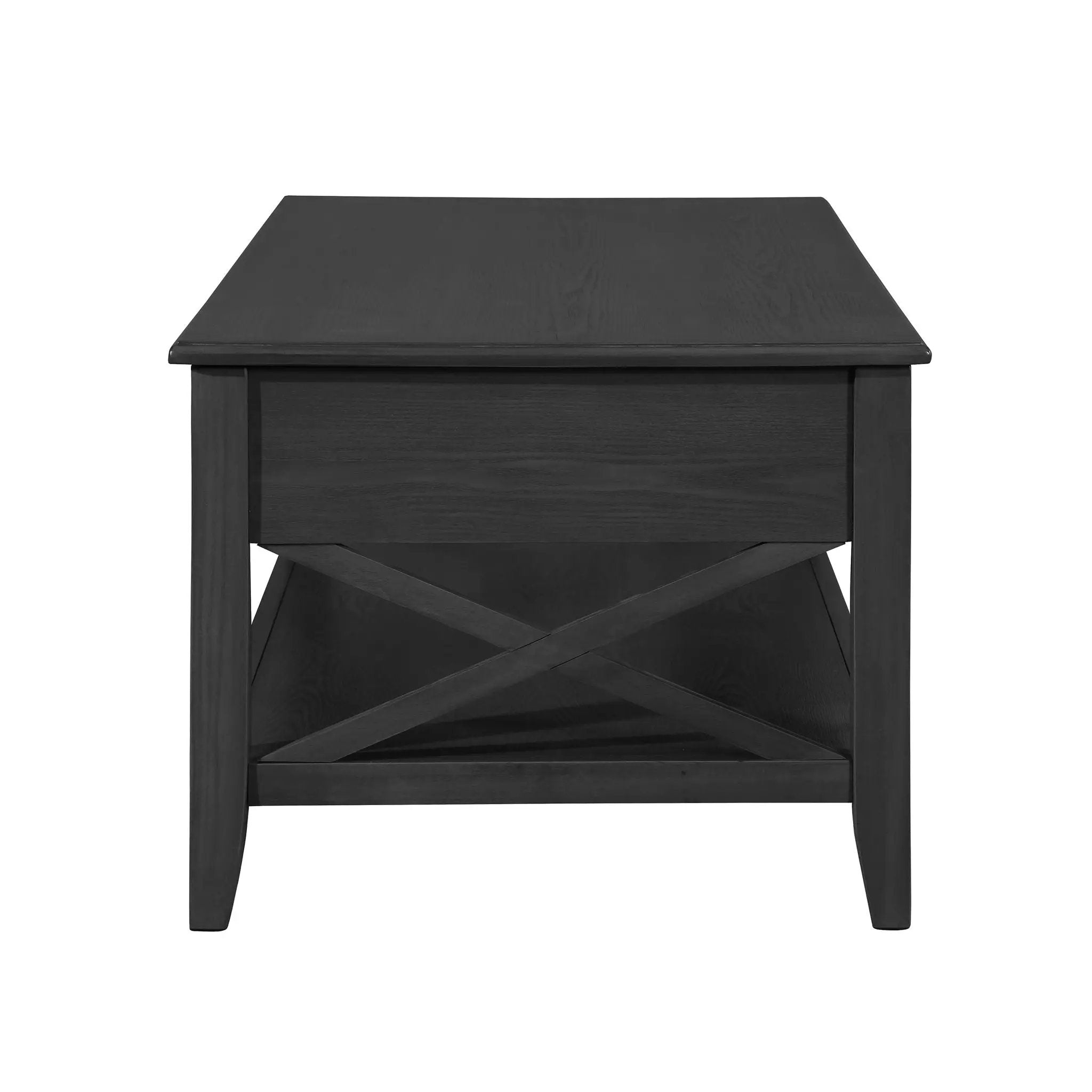 Decatur Farmhouse Lift Top Coffee Table With Storage - Black / Ash by HouseOfZazla