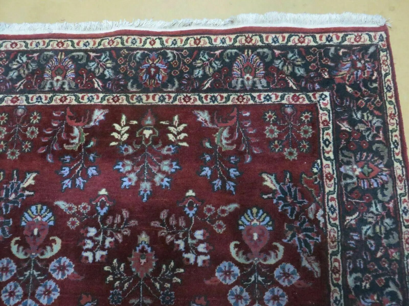 4' X 6' Vintage Handmade Fine India Jaipur Floral Oriental Wool Rug Red Nice by Jewel Rugs