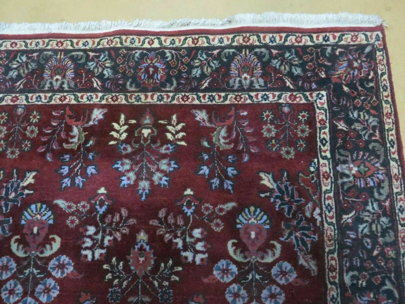 4' X 6' Vintage Handmade Fine India Jaipur Floral Oriental Wool Rug Red Nice by Jewel Rugs