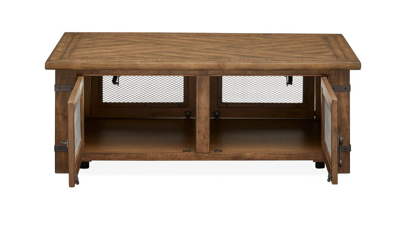 Chesterfield - Top Storage Cocktail Table With Casters - Farmhouse Timber by Unique Piece Furniture