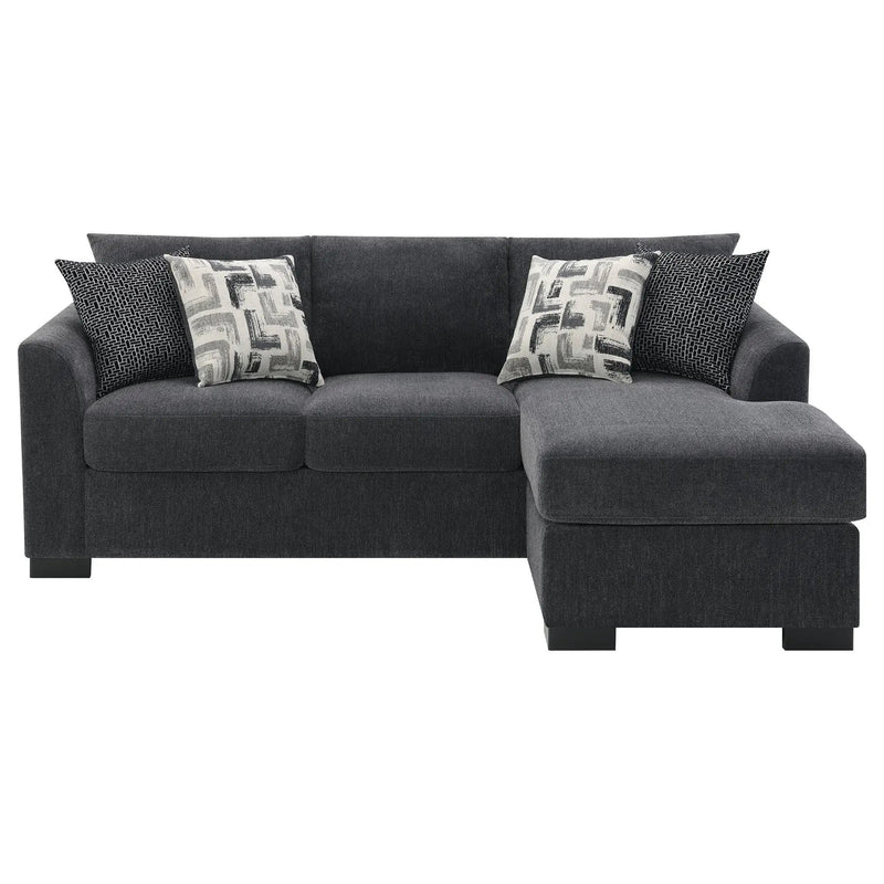 Pacheco - Upholstered Sleeper Sectional Chaise Sofa With Pocket Coils And Reversible Cushions - Dark Gray by HouseOfZazla