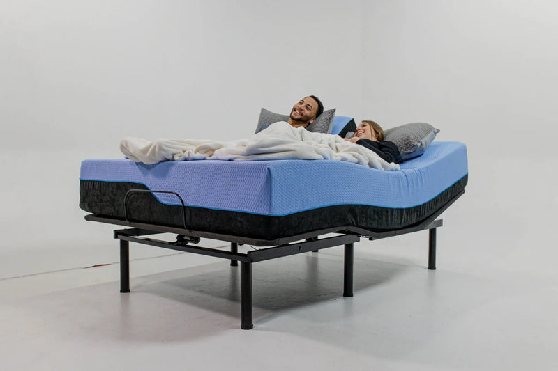 Refresh - 12" Flex Head Latex Foam Hybrid Mattress And Adjustable Base Bundle - Blue - King by Unique Piece Furniture