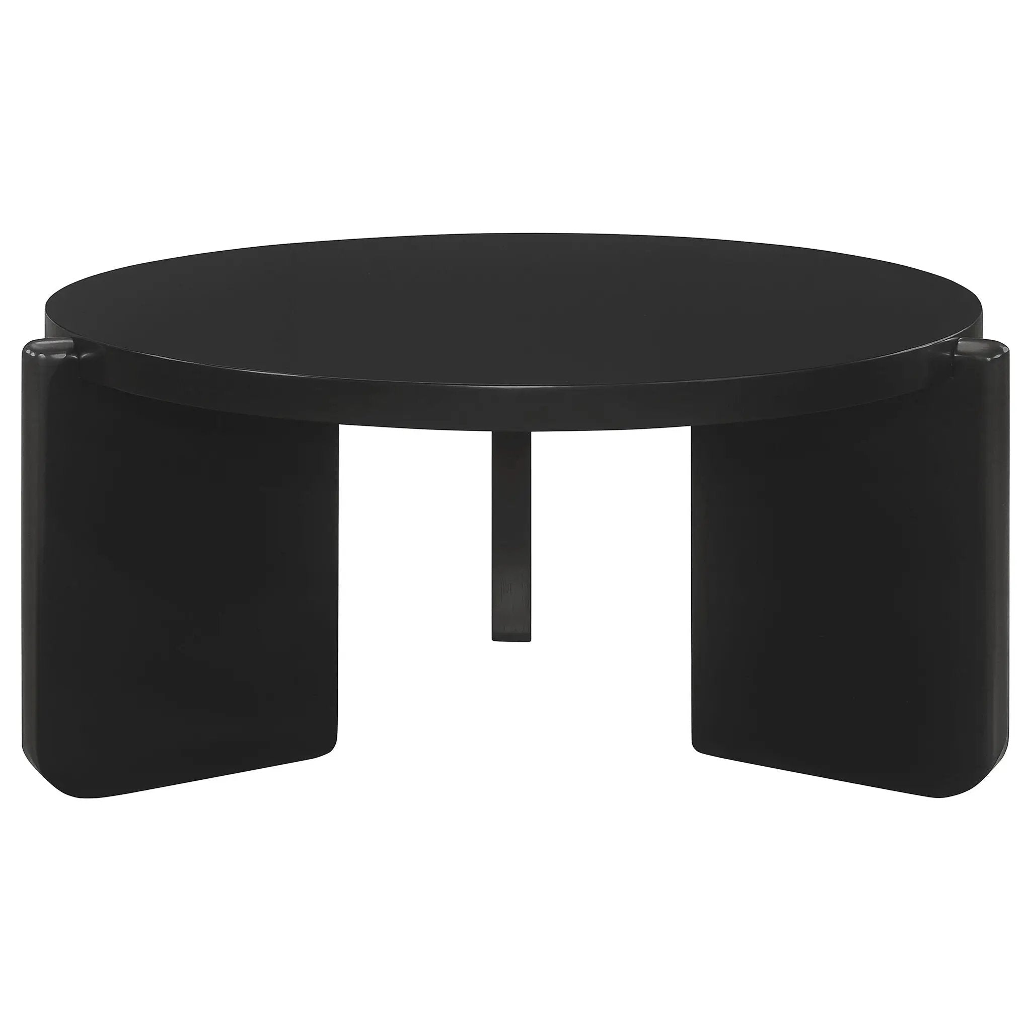 Cordova Round Solid Wood Coffee Table Black by Unique Piece Furniture