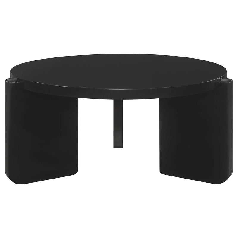 Cordova Round Solid Wood Coffee Table Black by Unique Piece Furniture