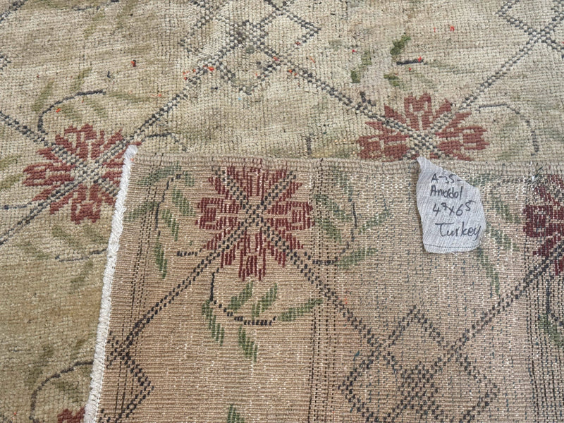 Turkish Rug 5x6, Oushak Carpet, Beige by Jewel Rugs
