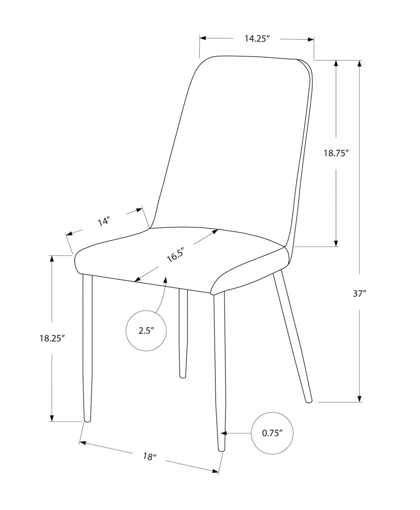 Dining Chair, Side, Upholstered For Dining Room, Contemporary (Set of 2) by Unique Piece Furniture