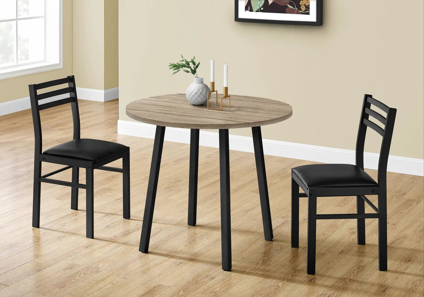 3 Pieces Dining Table Set, Small, Drop Leaf, Contemporary & Modern by HouseOfZazla
