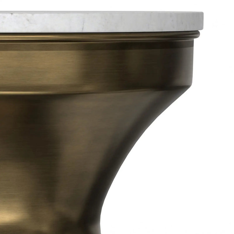 Raquel - Side Table - Antique Brass / White by HouseOfZazla