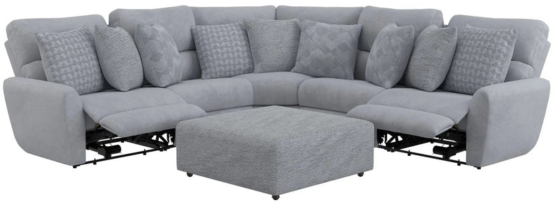 Majesty - Deep Seating Power Reclining Sectional And Ottoman by Unique Piece Furniture