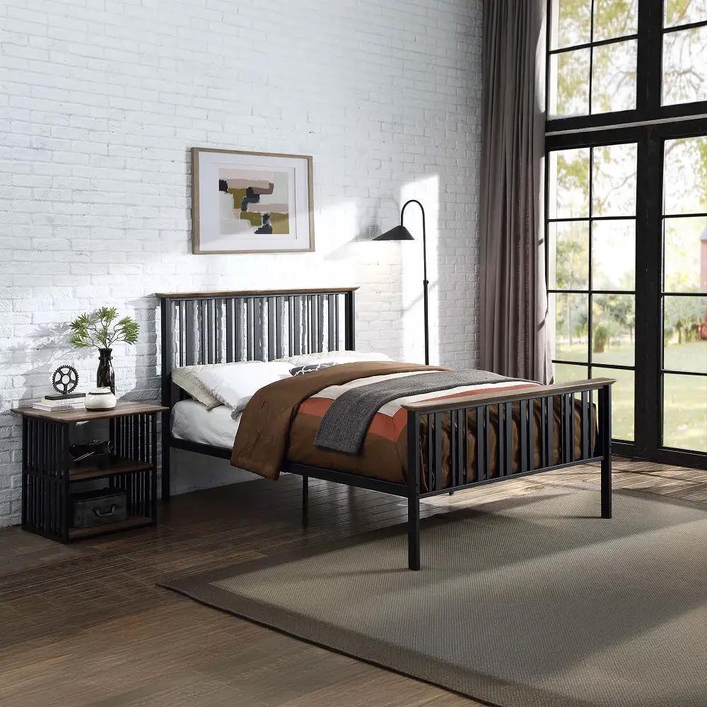 Zudora - Nightstand - Antique Oak & Black by Unique Piece Furniture