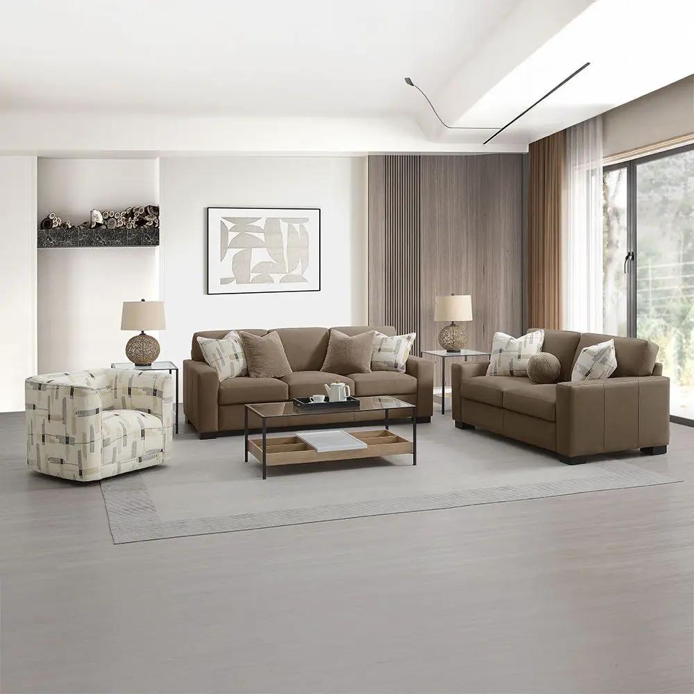 Darya - Chair With Swivel - Beige Pattern Fabric by Unique Piece Furniture