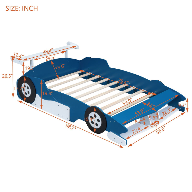 Race Car-Shaped Platform Bed With Wheels by HouseOfZazla