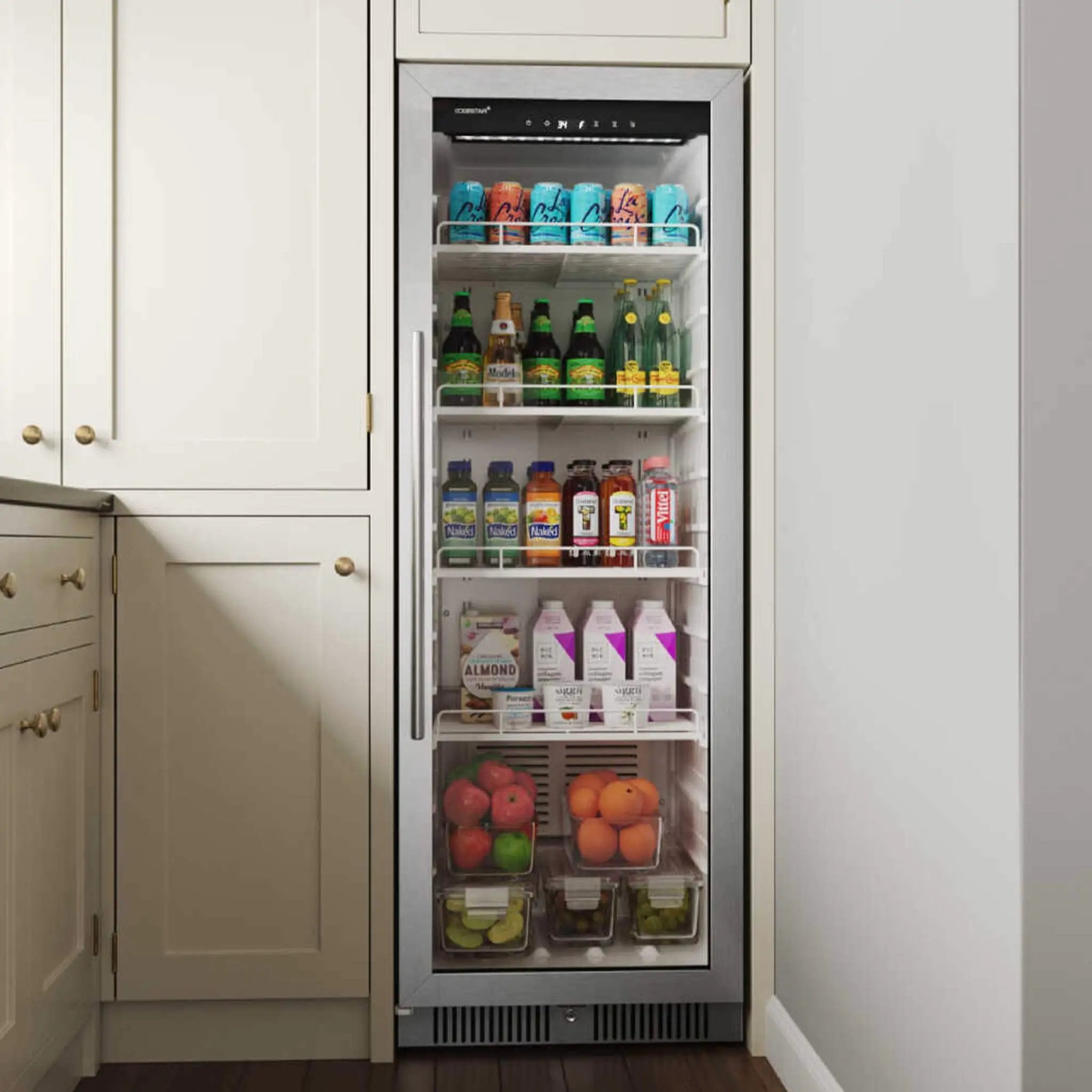 Edgestar 22-Inch 10.1 Cubic Feet Commercial Beverage Merchandiser With Temperature Alarm and Reversible Door [VBM101SS] (SAK45983) by SAKSBY WHOLESALE