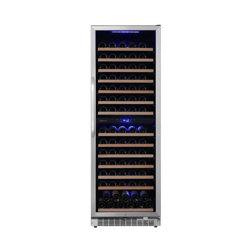 Edgestar 24-Inch 141 Bottle Capacity Freestanding Dual Zone Wine Cooler With Interior Lighting [CWR1552DZ] (SAK49245) by SAKSBY WHOLESALE