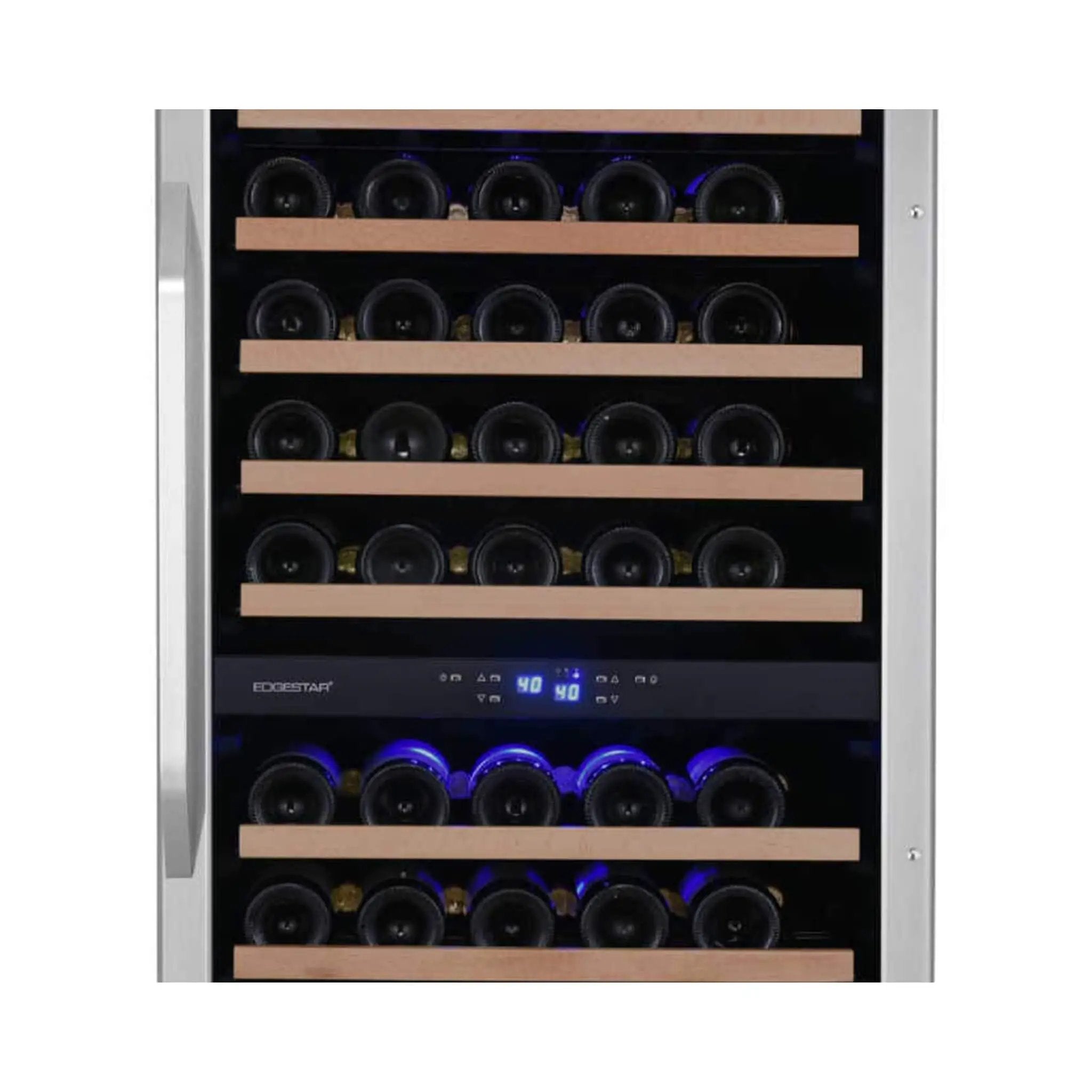 Edgestar 24-Inch 141 Bottle Capacity Freestanding Dual Zone Wine Cooler With Interior Lighting [CWR1552DZ] (SAK49245) by SAKSBY WHOLESALE