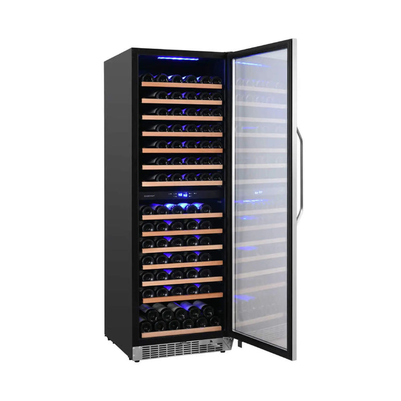 Edgestar 24-Inch 141 Bottle Capacity Freestanding Dual Zone Wine Cooler With Interior Lighting [CWR1552DZ] (SAK49245) by SAKSBY WHOLESALE