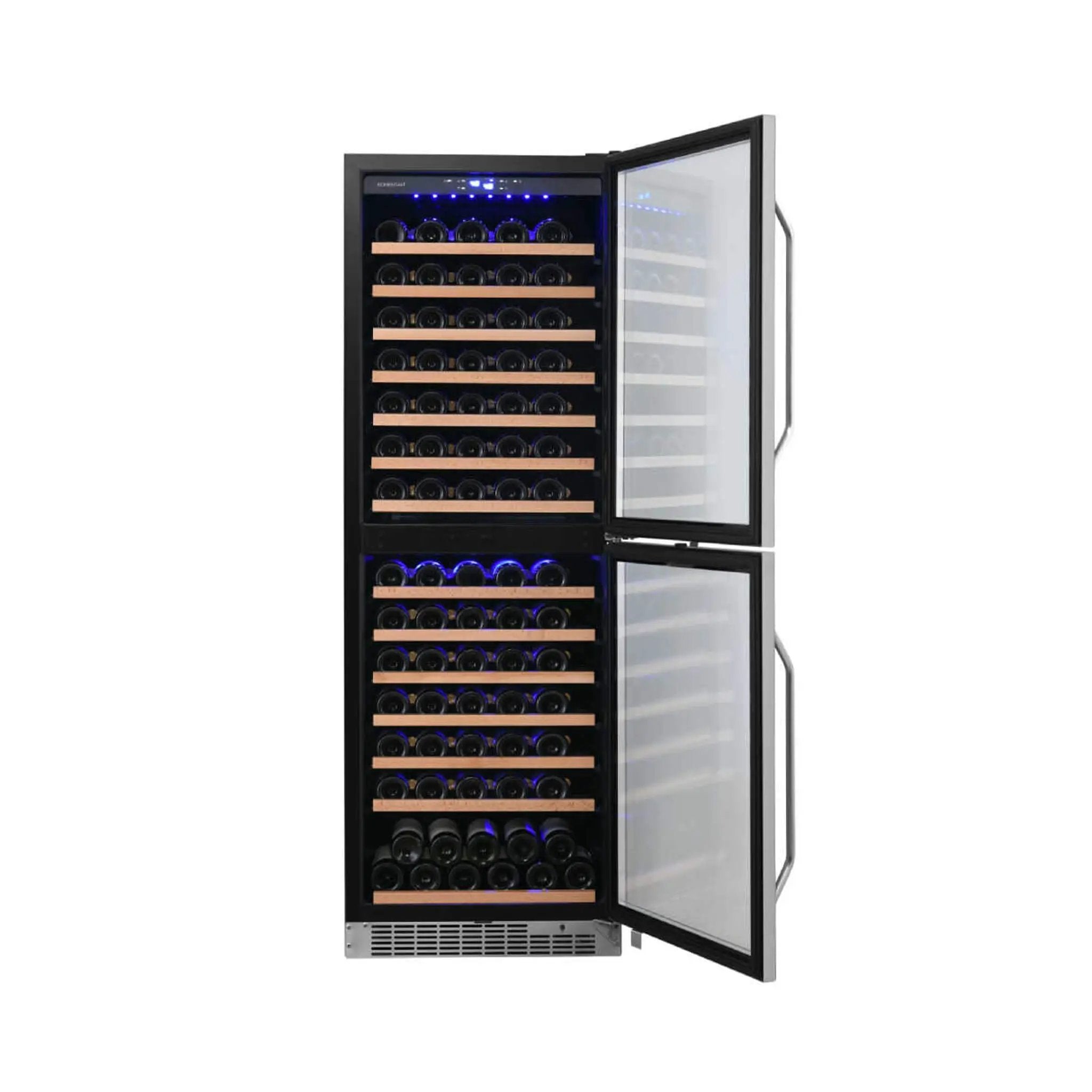 Edgestar 24-Inch 142 Bottle Built-In Dual Zone Double Door Wine Cooler With Door Lock [CWR1553DD] (SAK30742) by SAKSBY WHOLESALE