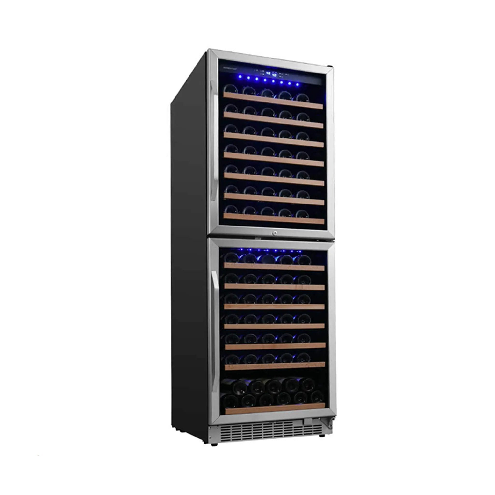 Edgestar 24-Inch 142 Bottle Built-In Dual Zone Double Door Wine Cooler With Door Lock [CWR1553DD] (SAK30742) by SAKSBY WHOLESALE