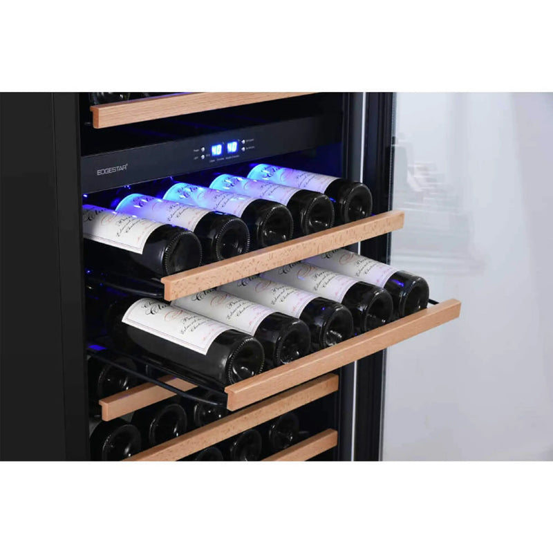 Edgestar 24-Inch 141 Bottle Capacity Freestanding Dual Zone Wine Cooler With Interior Lighting [CWR1552DZ] (SAK49245) by SAKSBY WHOLESALE