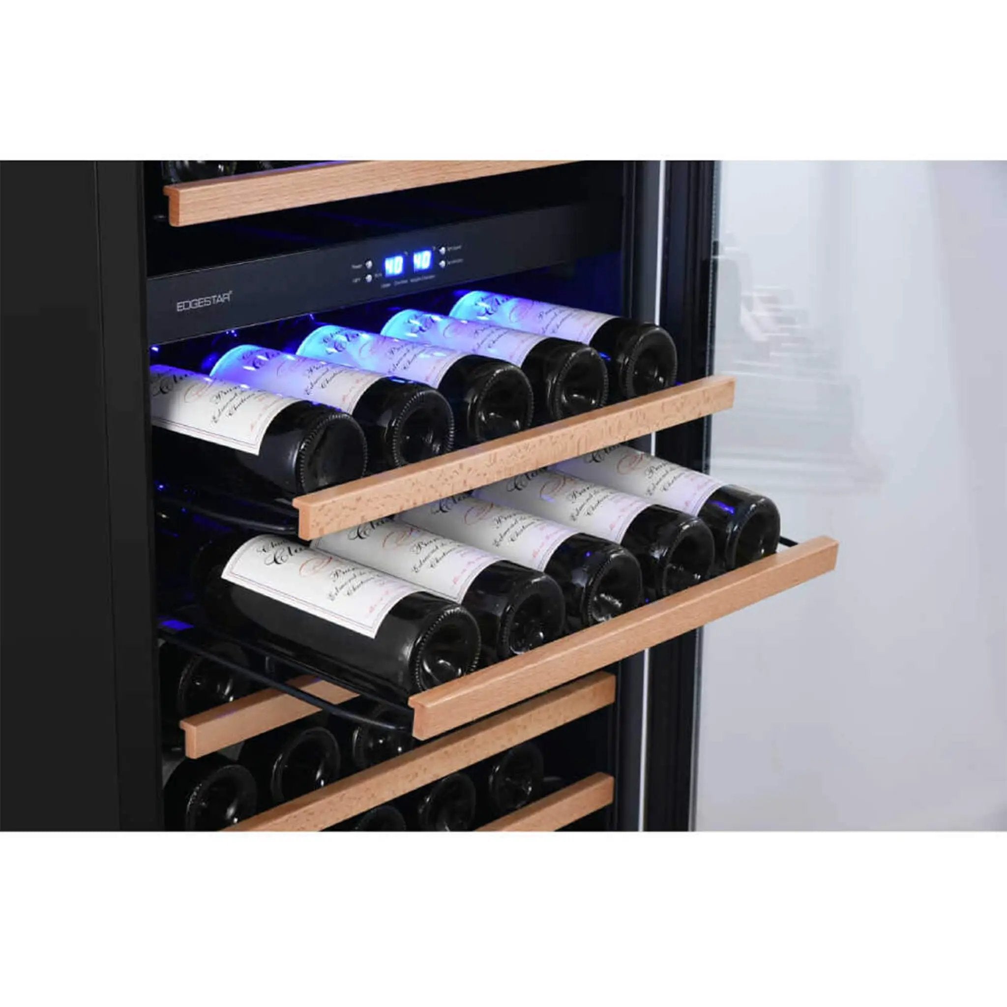 Edgestar 24-Inch 142 Bottle Built-In Dual Zone Double Door Wine Cooler With Door Lock [CWR1553DD] (SAK30742) by SAKSBY WHOLESALE