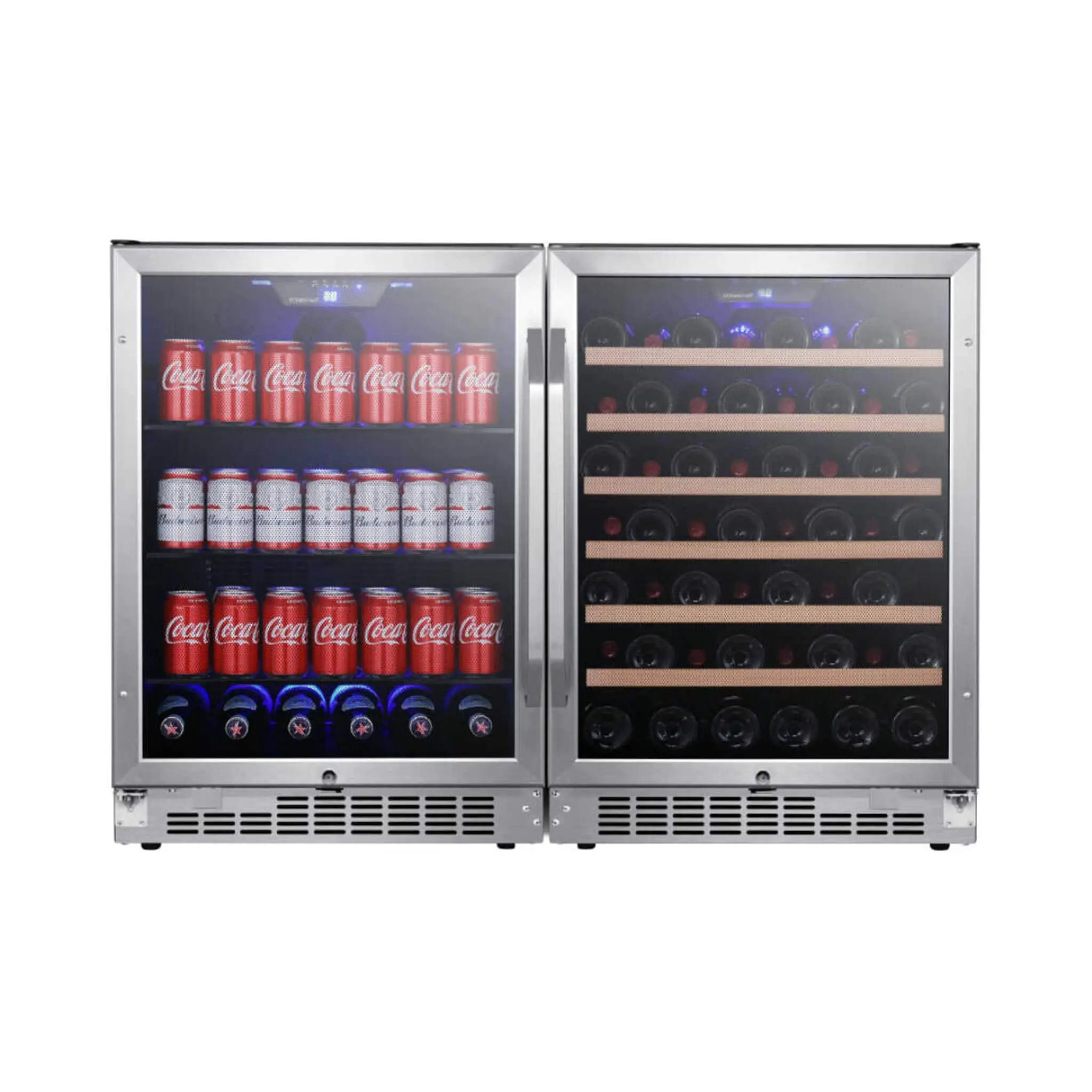 Edgestar 48-Inch Wide Built-In Side-by-Side Wine & Beverage Center With 142 Can & 53 Bottle Capacity (SAK17392) by SAKSBY WHOLESALE