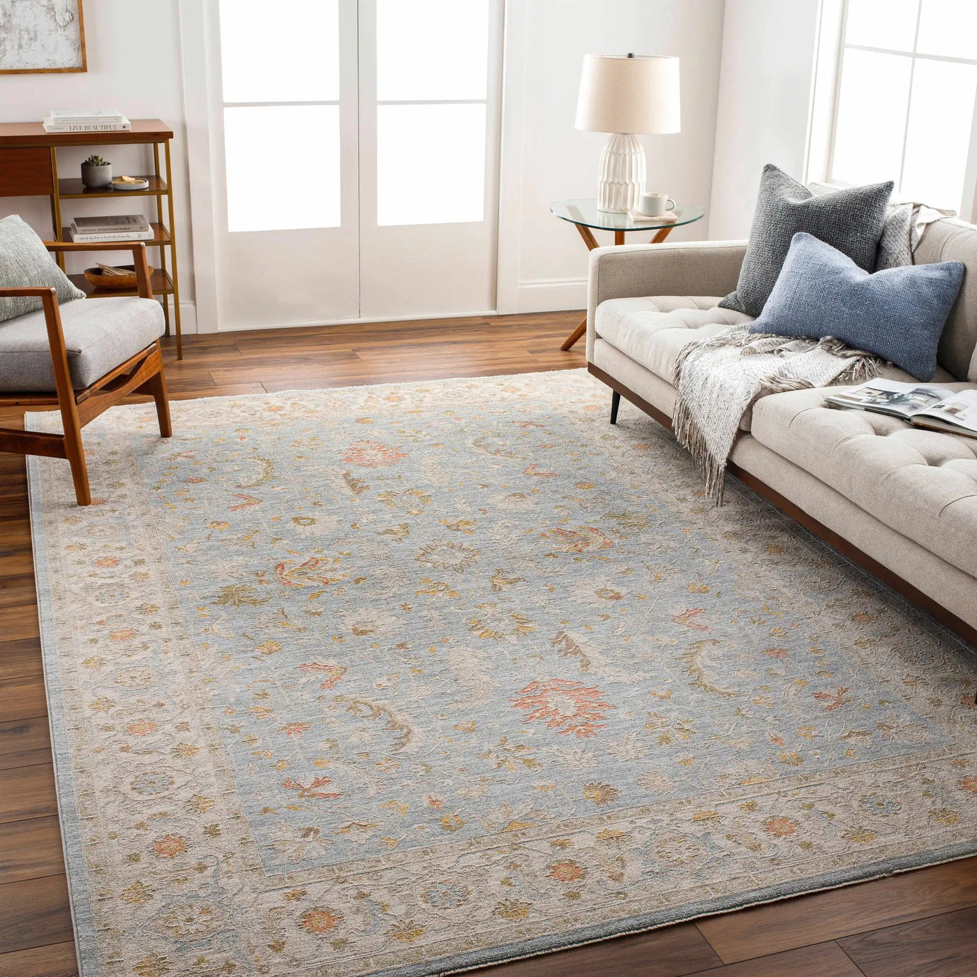 Edie Taupe Thick Luxe Oushak Rug by Boutique Rugs