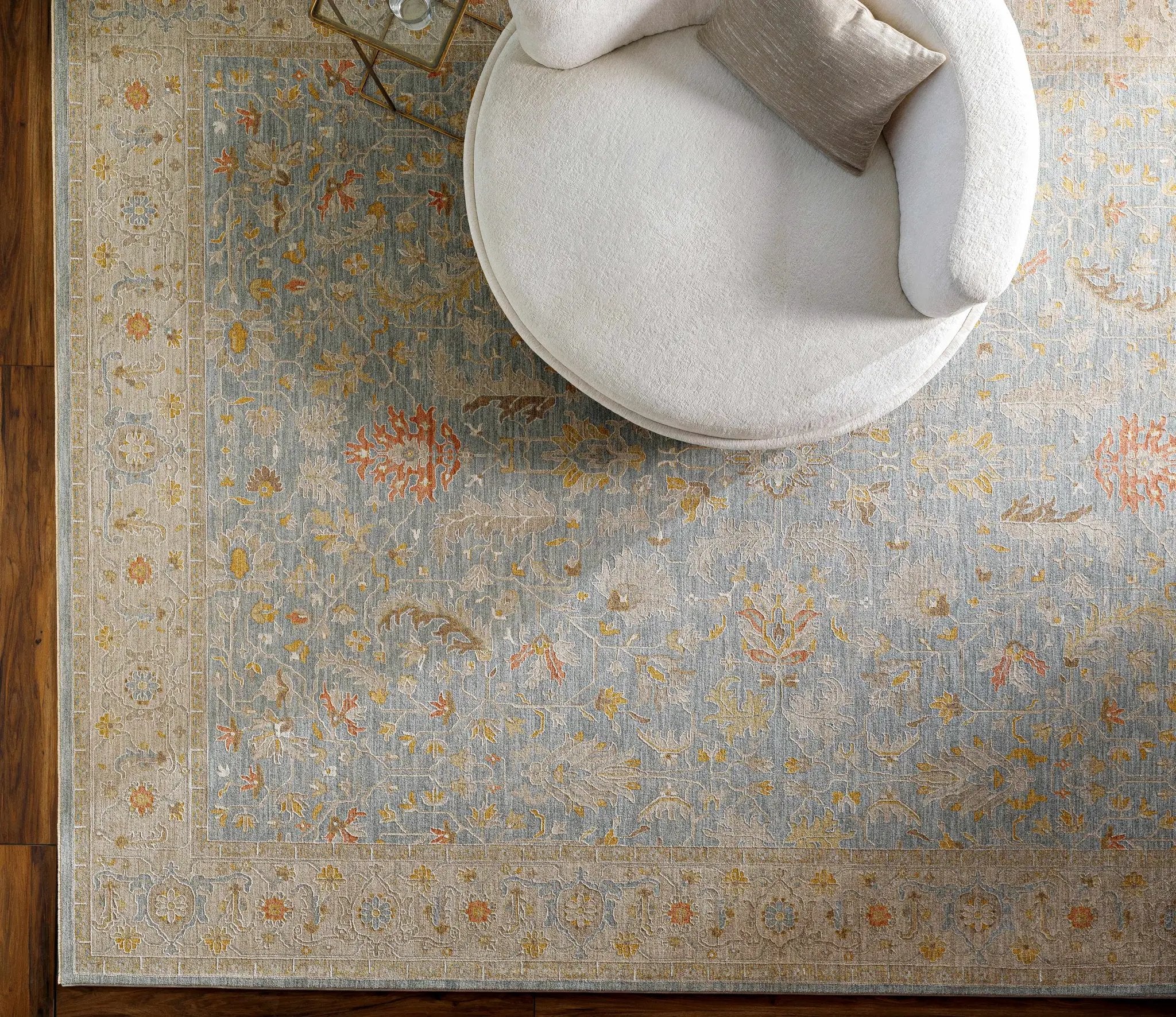 Edie Taupe Thick Luxe Oushak Rug by Boutique Rugs