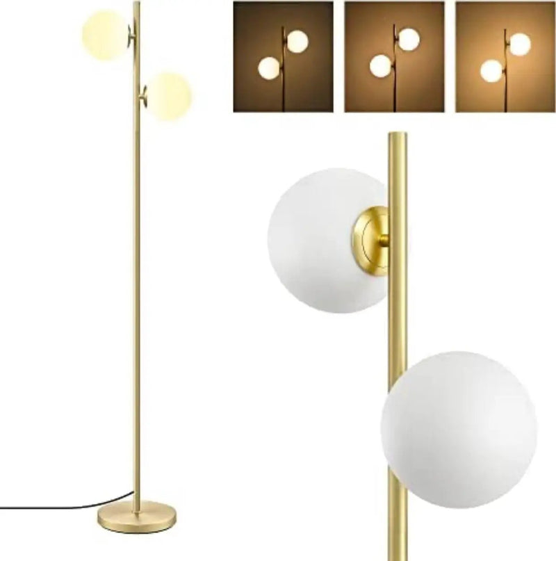 EDISHINE Modern Globe Floor Lamp, Dimmable Mid Century Floor Lamps by Outdoor Solar Outlet