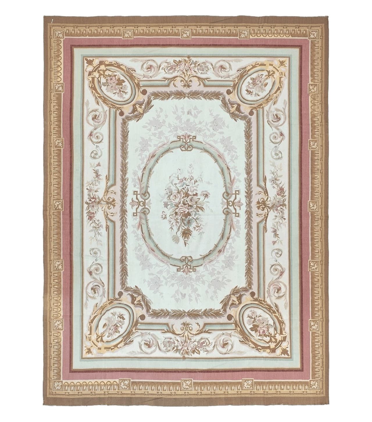 Large Aubusson Rug 11x15, Oversized Gallery Palace Size Flatweave Savonnerie Carpet 11 x 15 ft, Wool Handmade Vintage Elegant European by Jewel Rugs