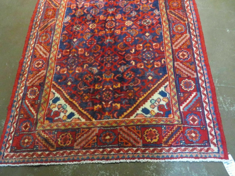 3' 6" X 10' 4" Antique Handmade India Floral Oriental Wool Runner Rug # 128 by Jewel Rugs