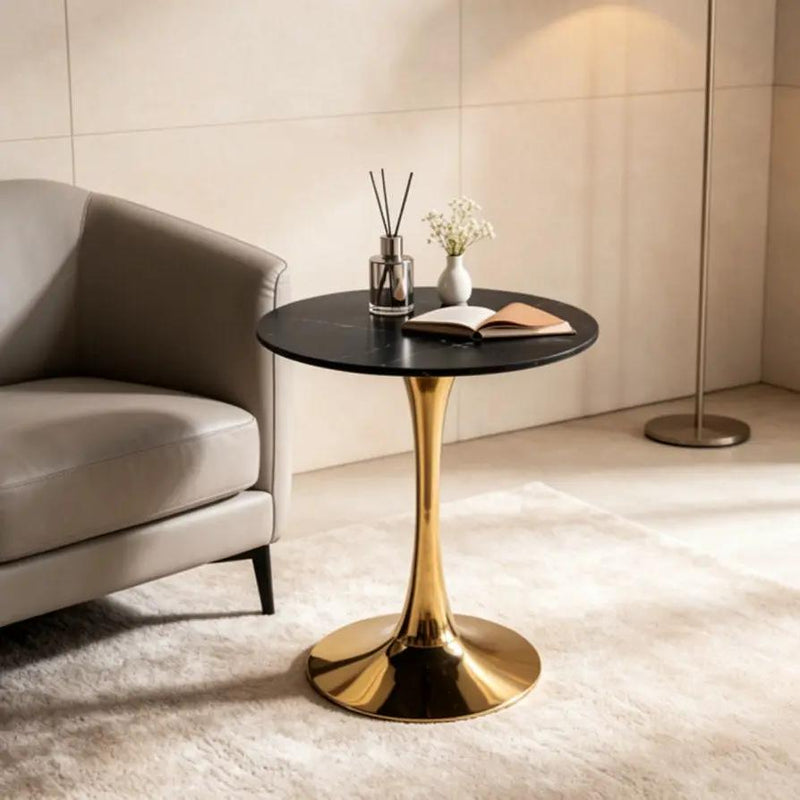 Mid-Century Black Marble Tulip Table by HouseOfZazla