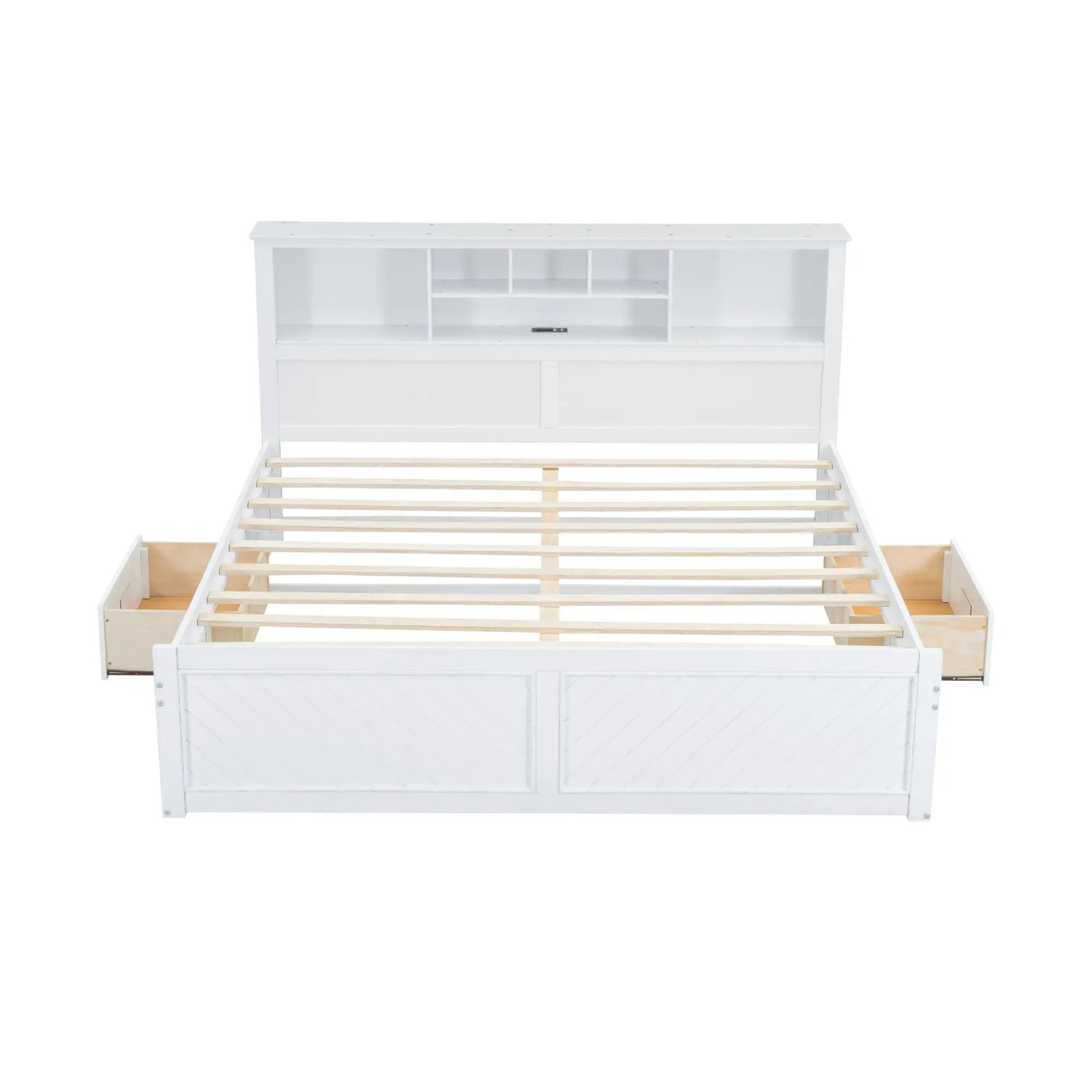 Platform Bed With Multi Storage Headboard, USB And Drawers by Unique Piece Furniture