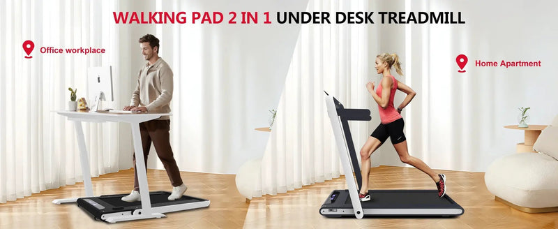 2 in 1 Under Desk Treadmill 2.5HP Folding Electric Machine by HouseOfZazla