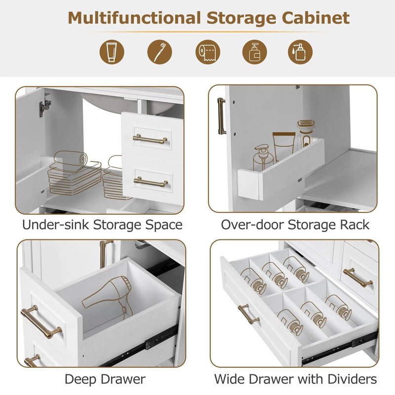 Traditional Bathroom Vanity Set With Soft Close Doors by Unique Piece Furniture
