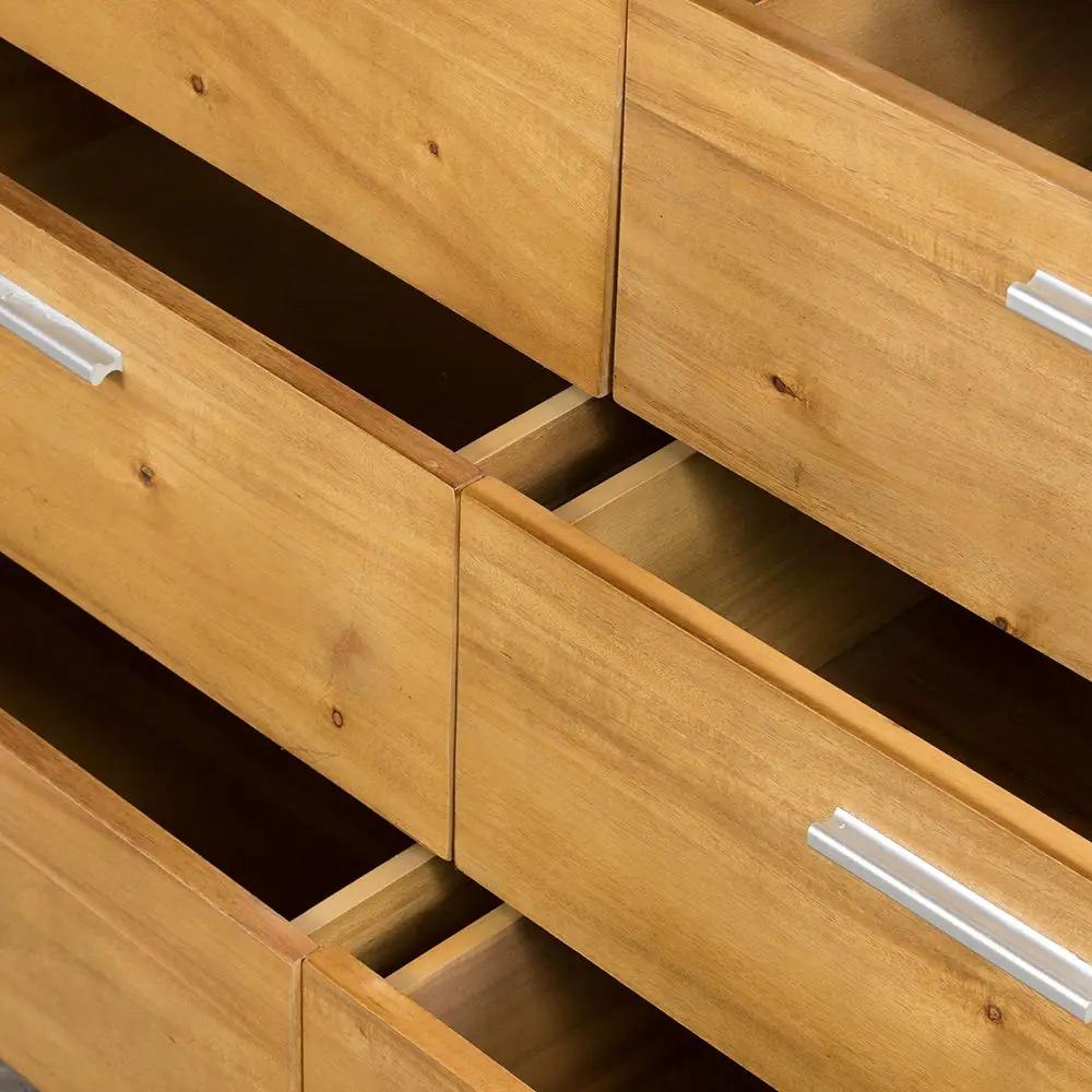 6 Drawer Dresser - Natural Wood / Brown by HouseOfZazla