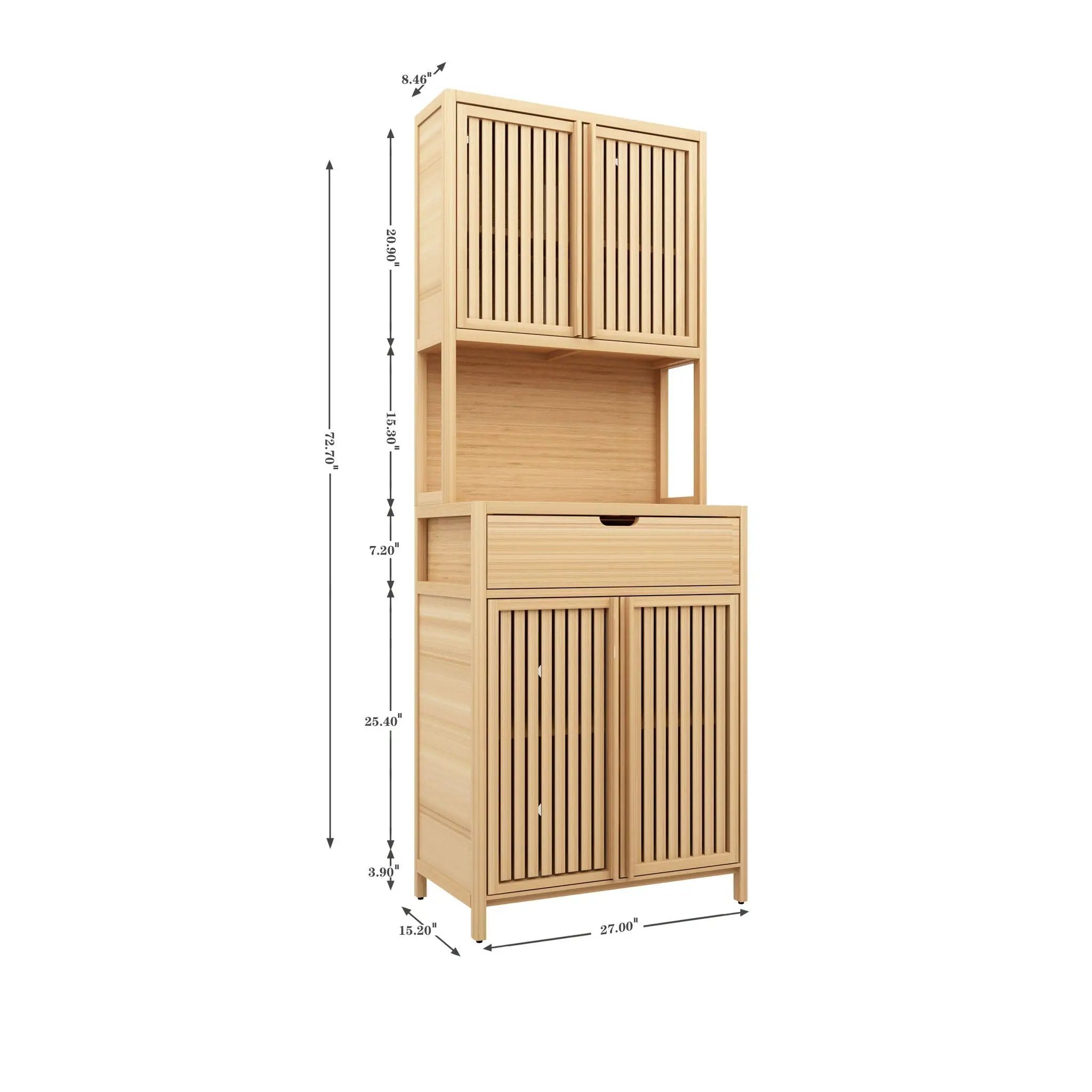 Rustic Cottage Style Double Door Bamboo Storage Cabinet by HouseOfZazla