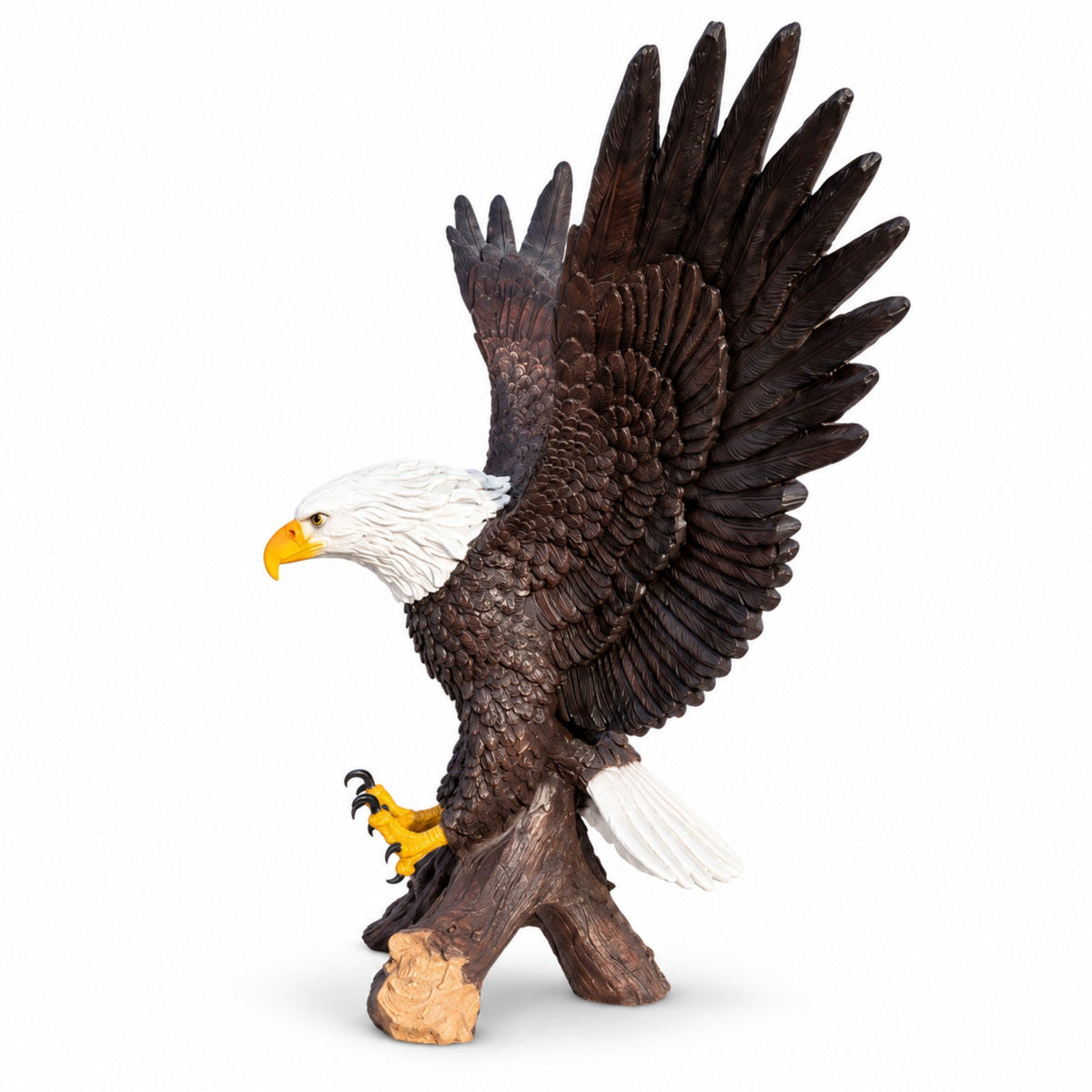 Bald Eagle Garden Statue 24.02 Inch Winged Resin Wildlife Sculpture for Patio Yard Outdoor Decor, photo 7 of 10