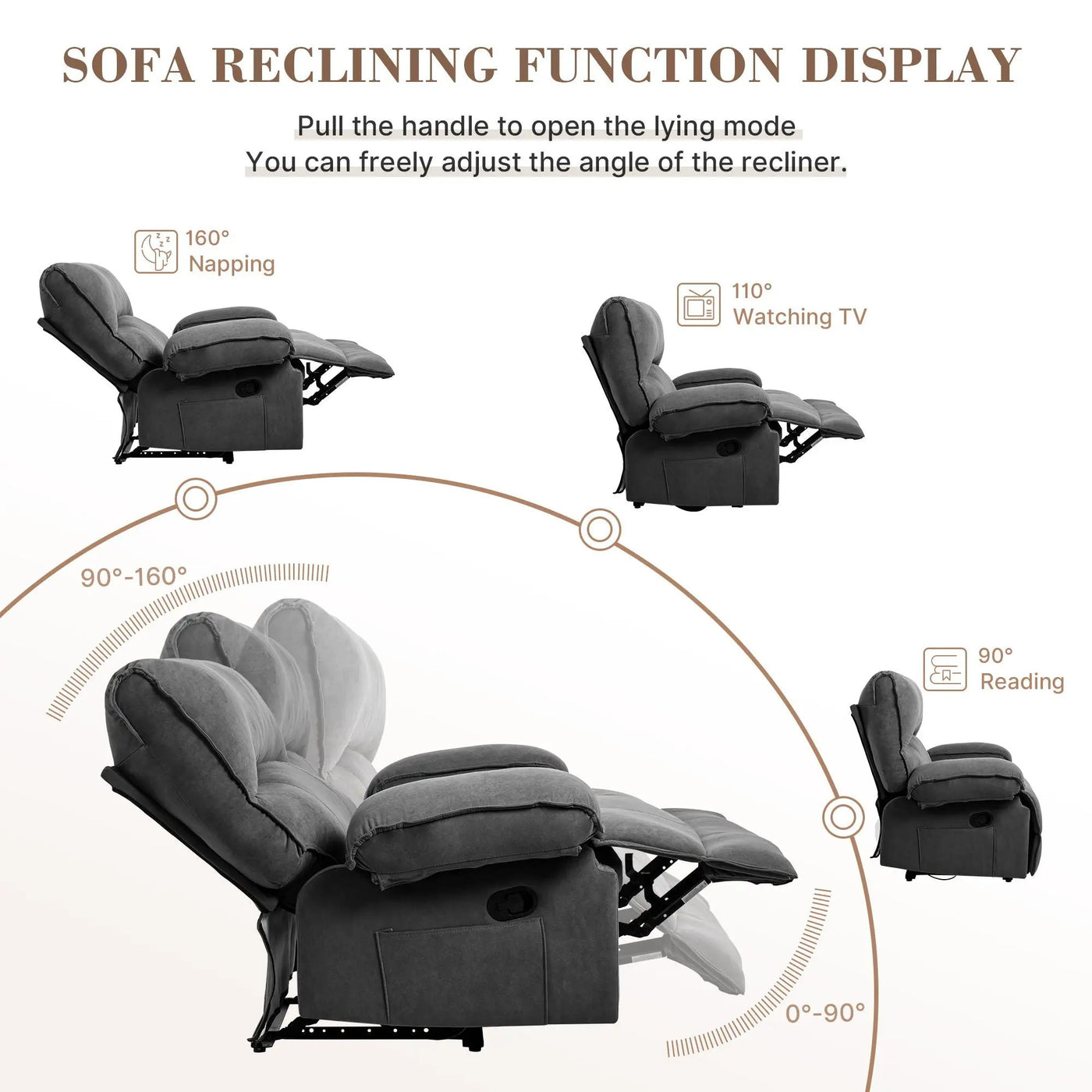 Oversized Manual Recliner Chair Sofa For Living Room by Unique Piece Furniture