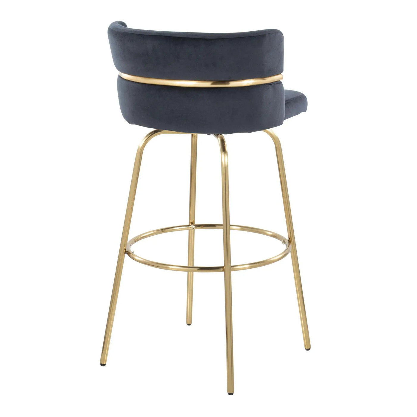 Cinch - Glam / Art Deco Fixed Height Barstool With Swivel With Round Footrest (Set of 2) by HouseOfZazla