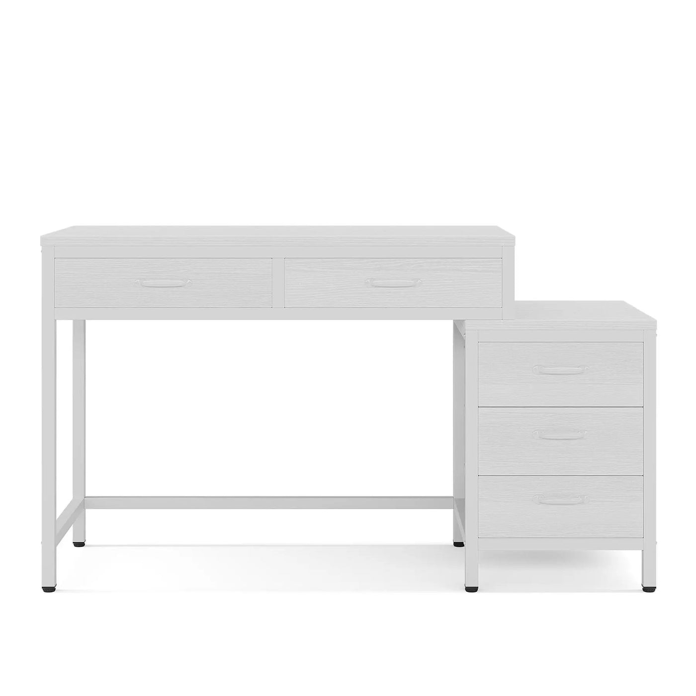 Computer Desk With Reversible 5 Drawer Storage, Frame Writing Table For Small Spaces by HouseOfZazla